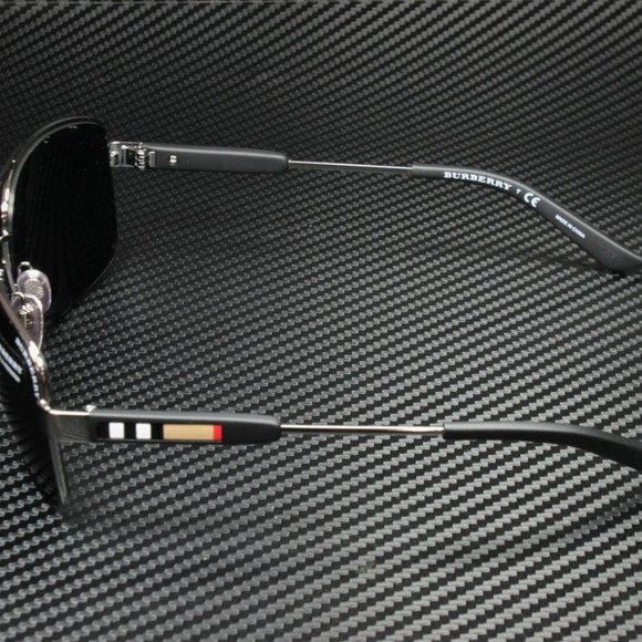 Burberry 63mm Gunmetal Men's Sunglasses - Picture 4 of 5